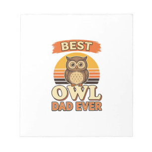 Bloc-note Meilleur papa hibou jamais design de t-shirt vinta