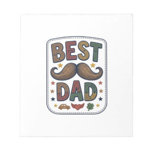 Bloc-note Meilleur Papa Moustache Vintage Vecteur Conception
