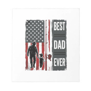 Bloc-note Meilleur Papa Pêche Drapeau Vintage Vector Design_