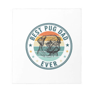 Bloc-note Meilleur Papa Pug Ever Vintage Gravure T-Shirt Chi