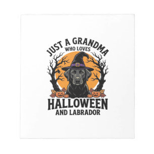 Bloc-note Mémé Halloween Labrador Drôle Vintage_1