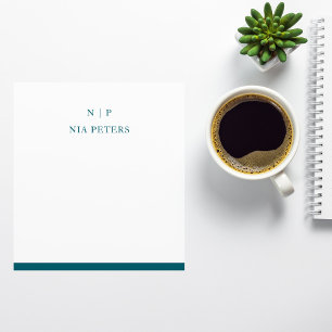 Bloc-note Mémo personnalisé monogramme minimaliste