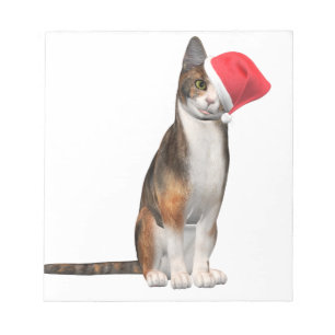 Bloc-note Meowy Noël avec un chat ludique dans un casquette