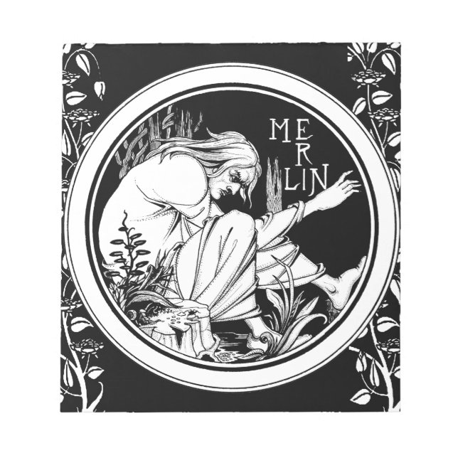 Bloc-note Merlin imaginaire Art Nouveau (Devant)