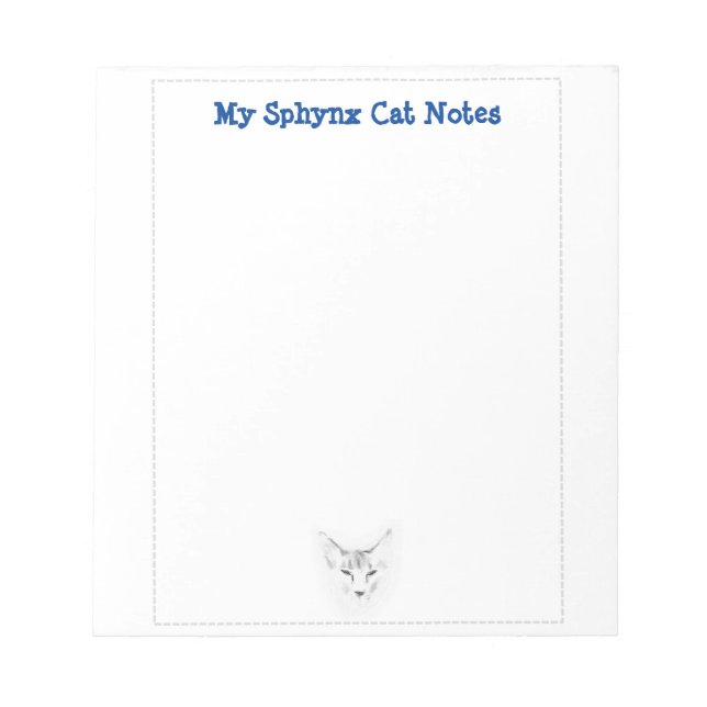 Bloc-note Mes notes de chat Sphynx jolies croquis (Devant)
