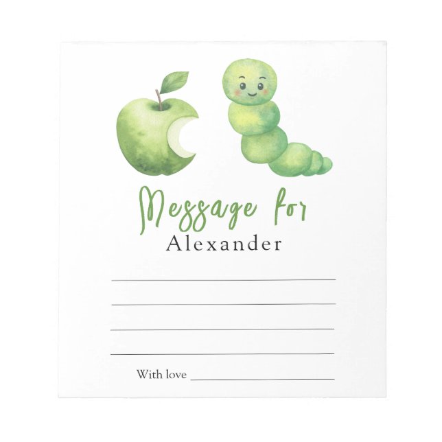Bloc-note Message de capsule temporelle de petite chenille (Devant)