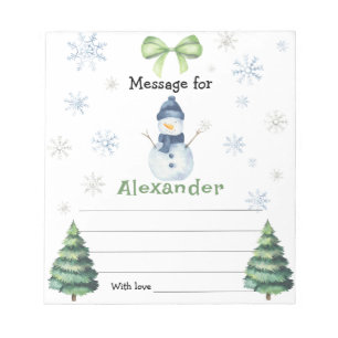 Bloc-note Message de la capsule de l'anniversaire de Winter 