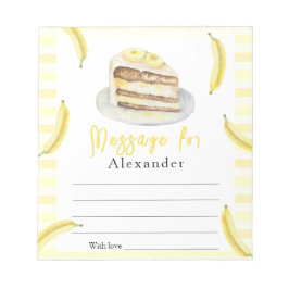 Bloc-note Message de la capsule du gâteau de banane