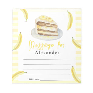 Bloc-note Message de la capsule du gâteau de banane