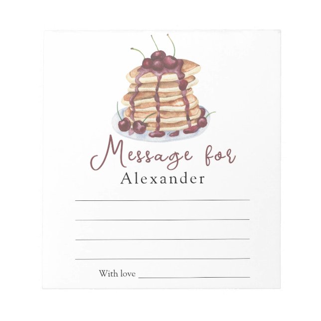 Bloc-note Message de la capsule temporelle des Pancakes (Devant)