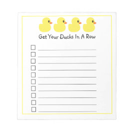 Bloc-note "Mettez vos canards dans une rangée"