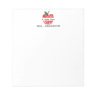 Bloc-note Mignonne Amusante Rouge Pomme Main Tirée Appréciat