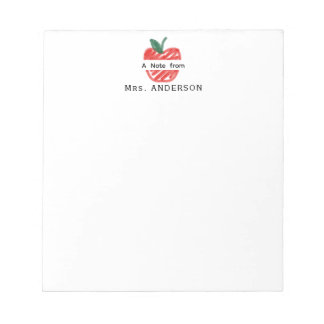 Bloc-note Mignonne Amusante Rouge Pomme Main Tirée Appréciat