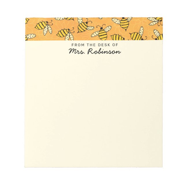 Bloc-note Mignonne Enseignant d'abeilles Occupé du bureau de (Devant)