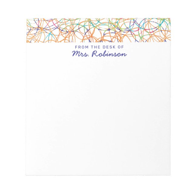 Bloc-note Mignonne Scribbles Professeur du bureau de (Devant)