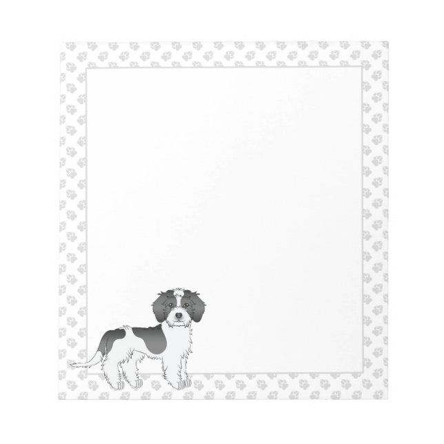 Bloc-note Mini Goldendoodle Chien et Pâtes noir de paille (Devant)