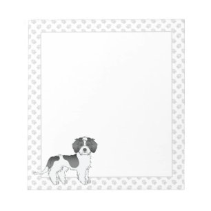 Bloc-note Mini Goldendoodle noir et blanc à taches & Pattes
