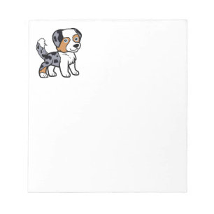 Bloc-note Miniature American Shepherd Blue Merle avec queue