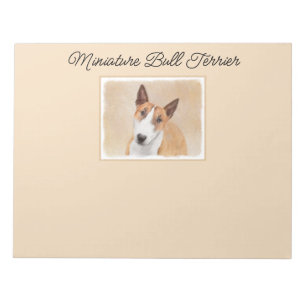 Bloc-note Miniature Taureau Terrier Peinture - Joli Original