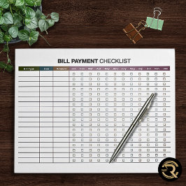 Bloc-note Minimal Bill Payment 