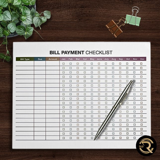Bloc-note Minimal Bill Payment  (Créateur téléchargé)