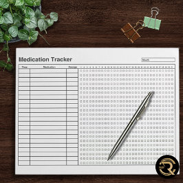 Bloc-note Minimal Medication Tracker 