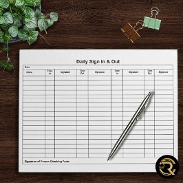 Bloc-note Minimal Sign In Sign Out Notepad