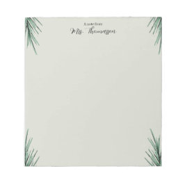 Bloc-note Minimal Simple Palm Floral Teacher Notepad