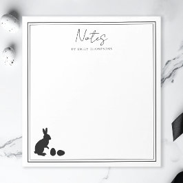 Bloc-note Minimalist Bunny And Eggs In Black Modern Easter