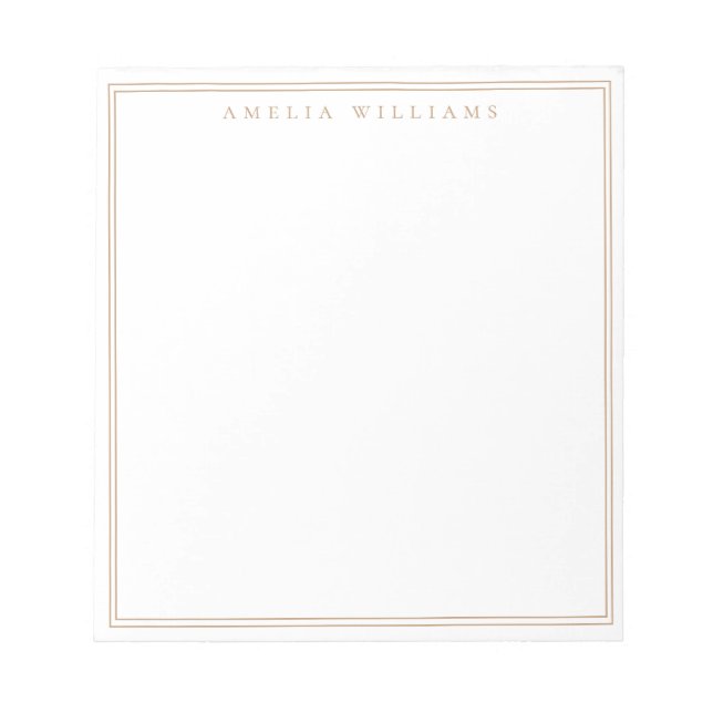 Bloc-note Minimalist Tan Monogram Two Border (Devant)