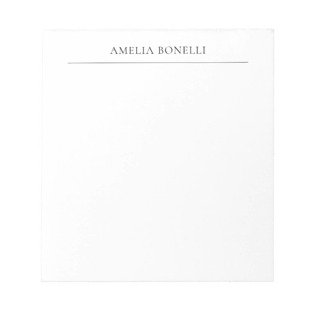 Bloc-note Minimaliste Classique Professionnel (Devant)