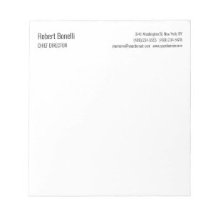 Bloc-note Minimaliste Moderne Blanche Simple