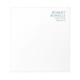 Bloc-note Minimaliste Moderne Bleu Et Blanc