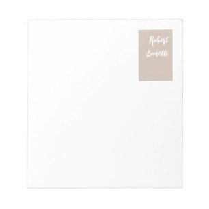 Bloc-note Minimaliste Moderne Pastel Blanc Personnalisé Coul