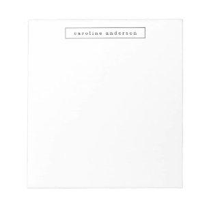 Bloc-note Minimaliste moderne simple noir blanc personnalis