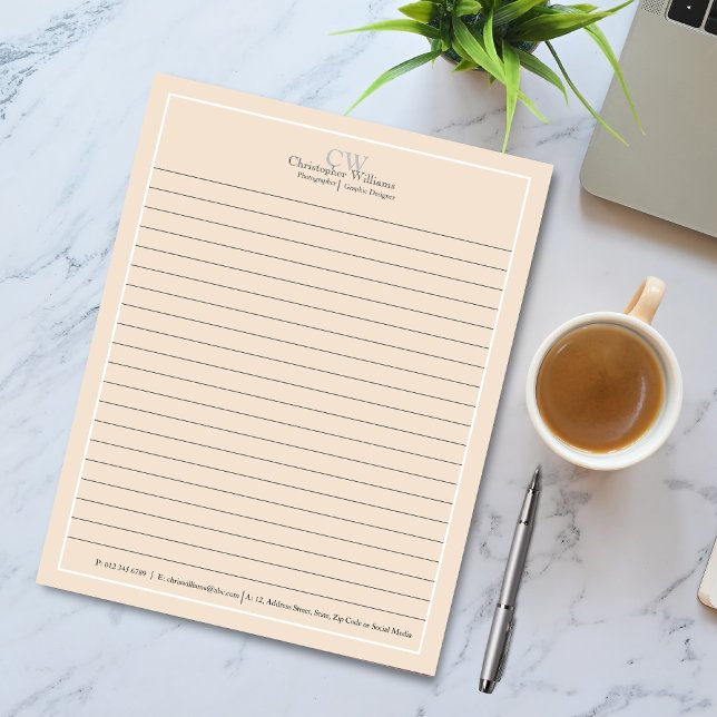 Bloc-note Minimaliste Professionnel Beige (Créateur téléchargé)