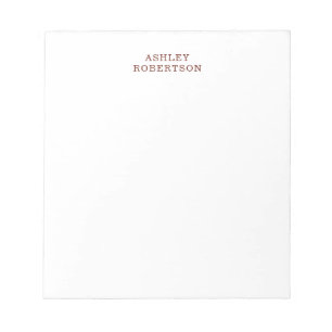 Bloc-note Minimaliste Professionnel Moderne Simple Nom Propr