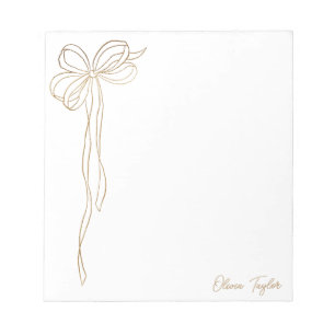 Bloc-note Minimaliste Ruban Doré Coquette Tendance Personnal