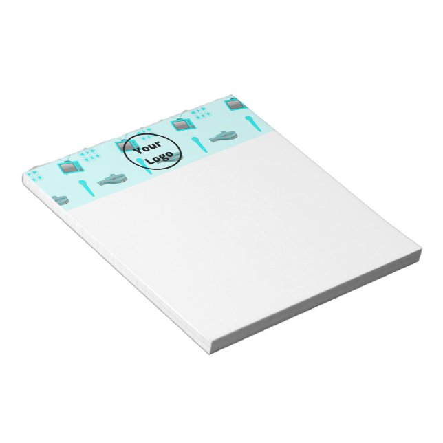 Bloc-note Modèle d'entreprise de média bleu (Incliné)
