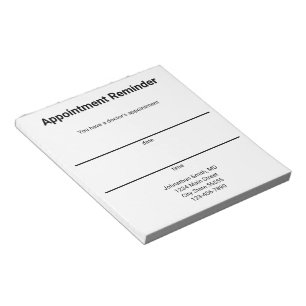 Bloc-note Modèle d'entreprise de rappel de rendez-vous médic