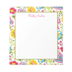 Bloc-note Modèle Floral Coloré Lumineux
