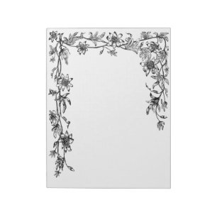 Bloc-note Modèle floral de bloc - notes de frontière de