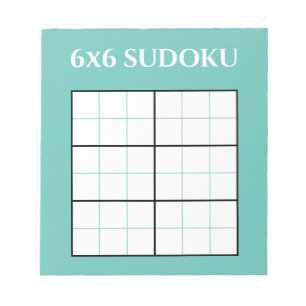 Bloc-note Modèle Turquoise simple 6x6 Sudoku Grid
