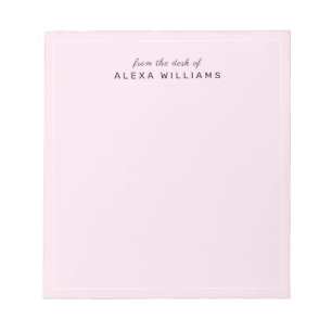 Bloc-note Modern Feminine From the Desk of Script Blush Pink