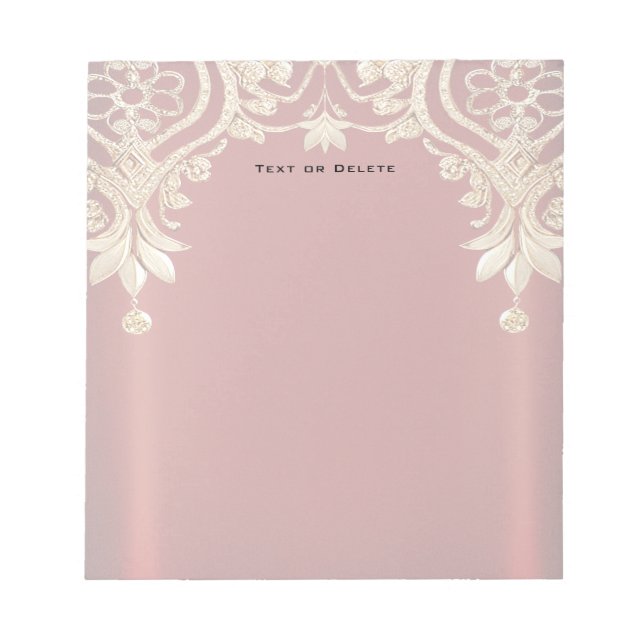 Bloc-note Modern Gold Red Floral Notepad (Devant)