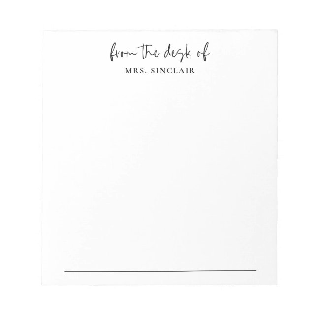 Bloc-note Moderne à partir du bureau de femme affaires (Devant)