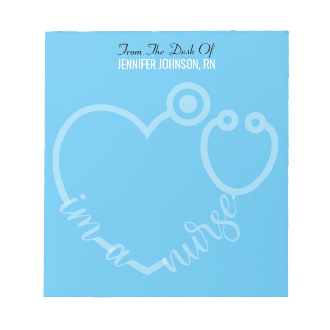 Bloc-note Moderne Du Bureau De L'Infirmière Stethoscope Nom (Devant)