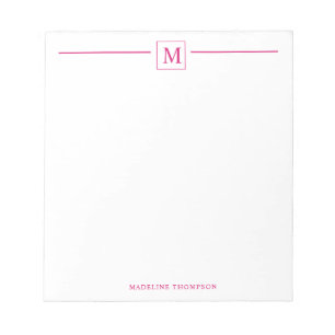 Bloc-note Moderne minimaliste Carré de ligne de monogramme m