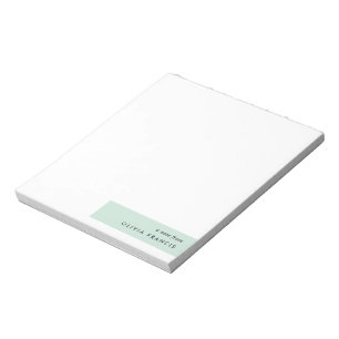 Bloc-note Moderne minimaliste Mint Green Pastel