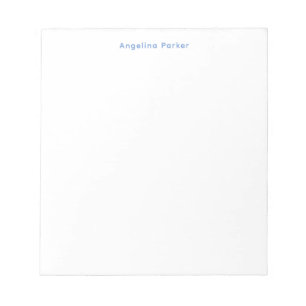Bloc-note Moderne minimaliste Plaque Bleu Simple Blanc